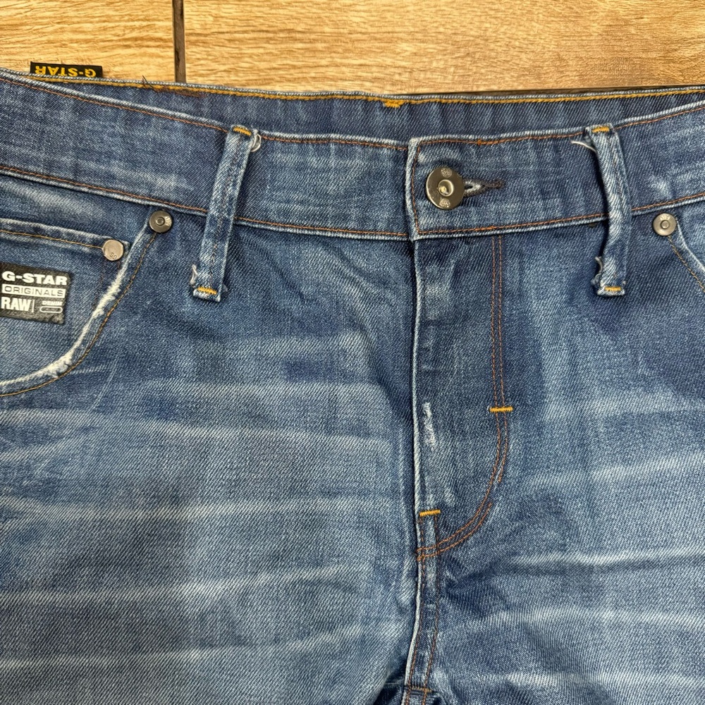 G-Star Originals RAW Denim Jeans Shorts Size 32 Distressed Shorts - Picture 6 of 14